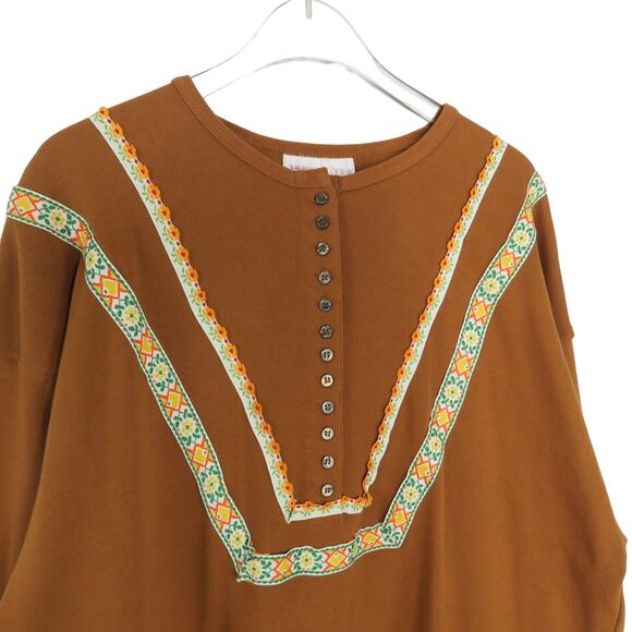 Vintage Songwriter Embroidered Brown Boho Western Tassel Blouse Small- Medium - Picture 7 of 9